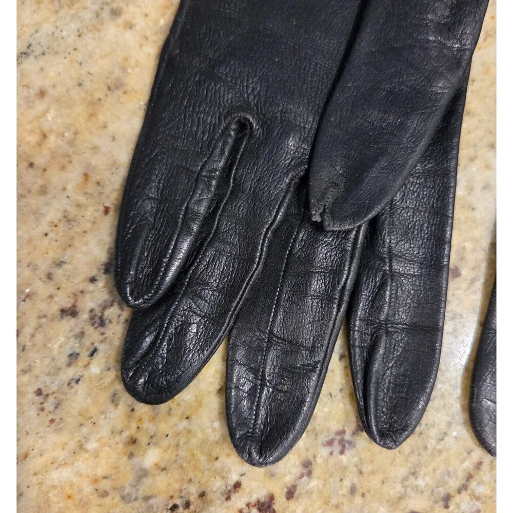 Vintage Womens Size M Black Leather Formal 8